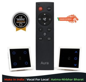 DeWire Home Automation Remote Controlled Switches (Fan Regulator & Light + 4 Channel Switch (Combo)) 250 V, Black